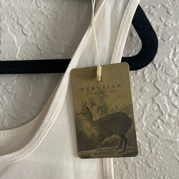 PERUVIAN CONNECTION TOP PIMA COTTON LONG TANK  NWT - Picture 6 of 7